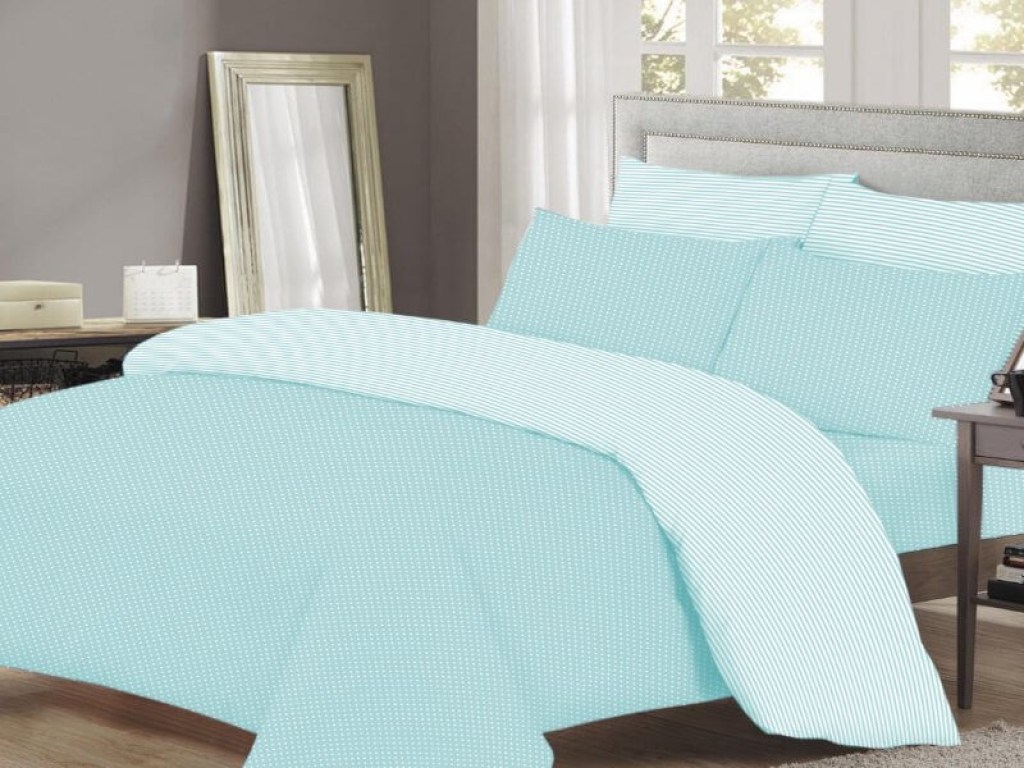 Σετ Σεντόνια Τυρκουάζ Πουά-Ριγέ Γαρύφαλλο | Γαρύφαλλο - Λευκά Είδη